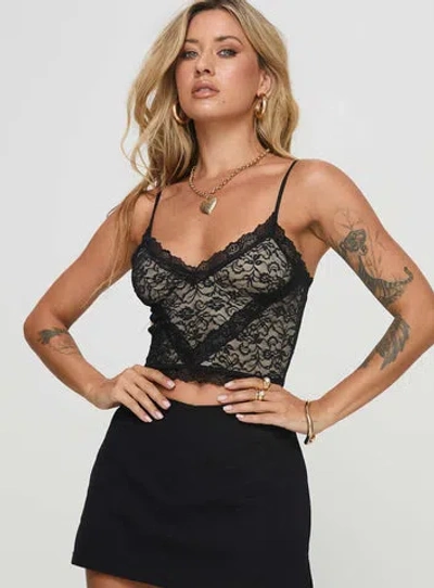 Princess Polly Know Names Lace Top In Black