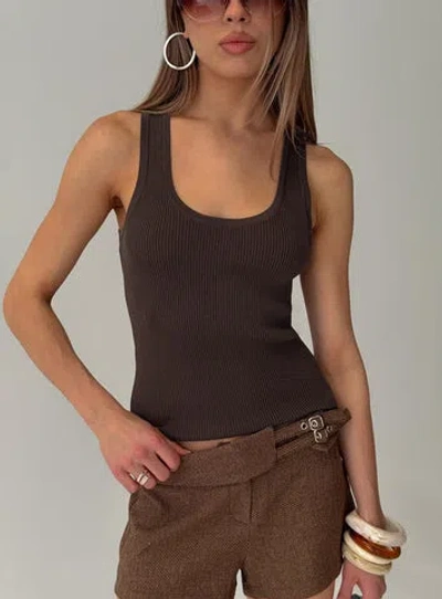 Princess Polly Kyrella Longline Tank Top In Brown