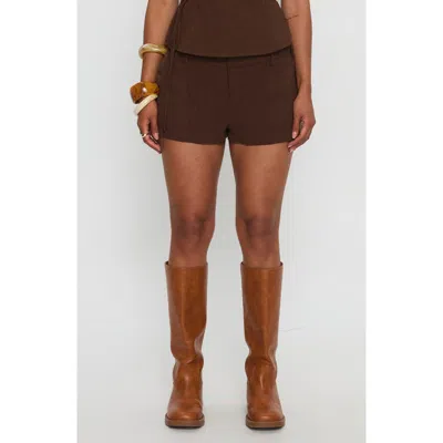 Princess Polly La Dulce Linen Blend Shorts In Brown