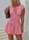Princess Polly Ladybug Gingham Mini Dress In Red