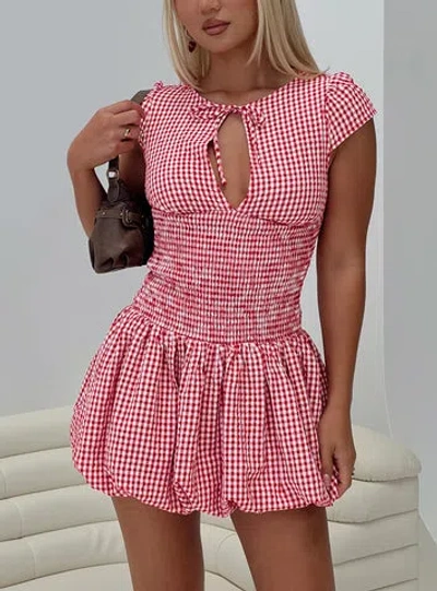Princess Polly Ladybug Gingham Mini Dress In Red