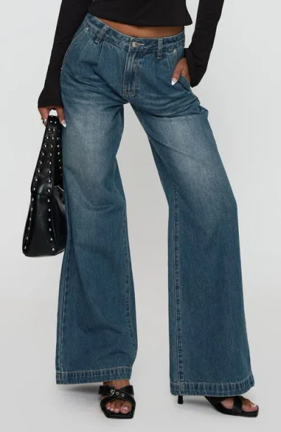 Princess Polly Laguardia Pleated Wide Leg Jeans
