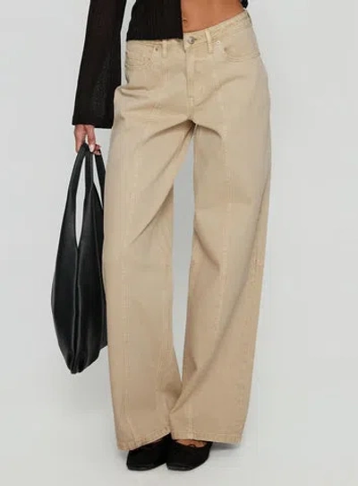 Princess Polly Lando Low Rise Straight Leg Jeans In Brown