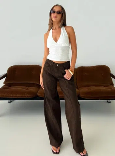 Princess Polly Lando Low Rise Straight Leg Jeans In Yellow