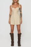 Princess Polly Landon Floral Print Minidress In Yellow