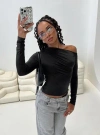 Princess Polly Lasharie Long Sleeve Top In Black