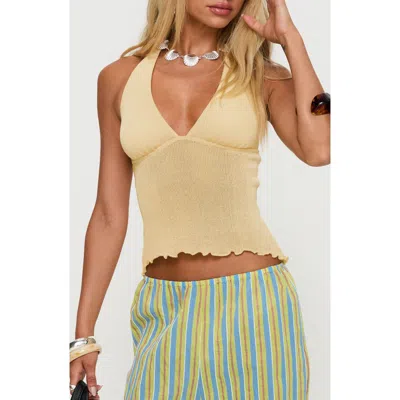 Princess Polly Leam Butter Halter Top In Yellow