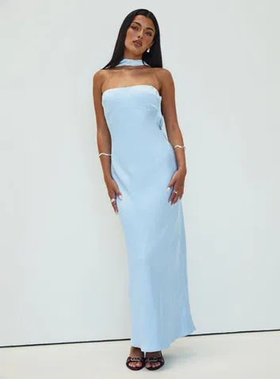 Princess Polly Legacies Strapless Maxi Dress In Icy Blue