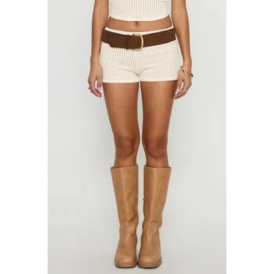 Princess Polly Leilah Open Stitch Shorts In Neutral