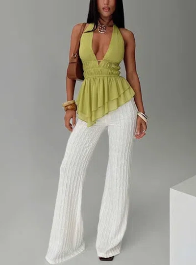 Princess Polly Leisure State Knit Pant In White