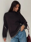 Princess Polly Leizure Turtleneck Knit Sweater In Brown