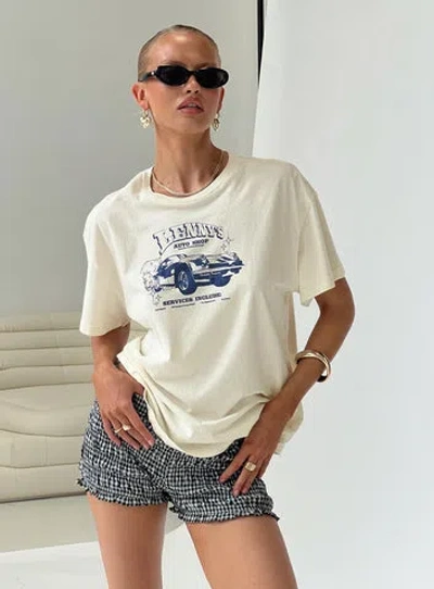 Princess Polly Lennys Auto Oversized Tee In Cream