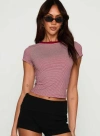 Princess Polly Lex Top In Maroon Stripe