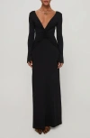 Princess Polly Lezure Plunge Long Sleeve Maxi Dress