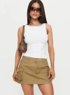 Princess Polly Lieutenant Cargo Mini Skirt In Taupe