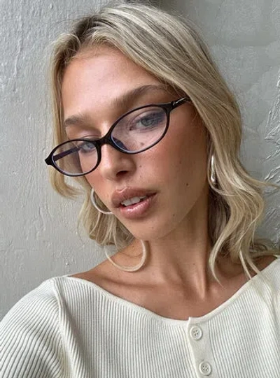 Princess Polly Life Begins Blue Light Glasses In Black