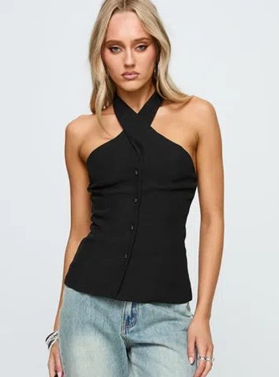 Princess Polly Light Is Coming Cross Detail Top In Black
