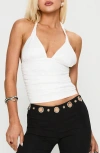 Princess Polly Light Of Day Cotton Halter Top In White