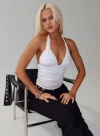 Princess Polly Light Of Day Cotton Halter Top In White