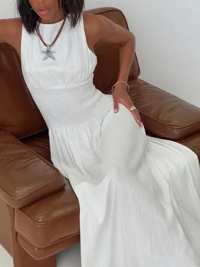 Princess Polly Lilienne Shirred Maxi Dress In White