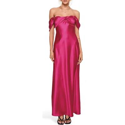 Princess Polly Live For You Off The Shoulder Gown In Pink