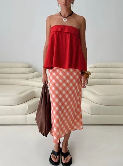 Princess Polly Living Color Maxi Skirt In Orange Gingham