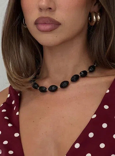 Princess Polly Liviya Beaded Necklace In Black