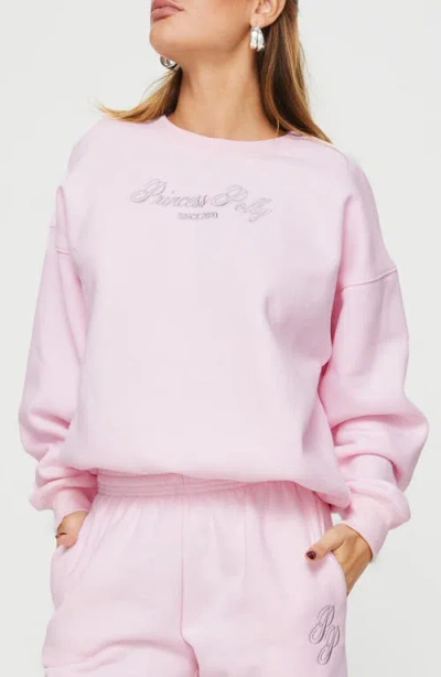 Princess Polly Logo Embroidered Graphic Sweatshirt In Pink
