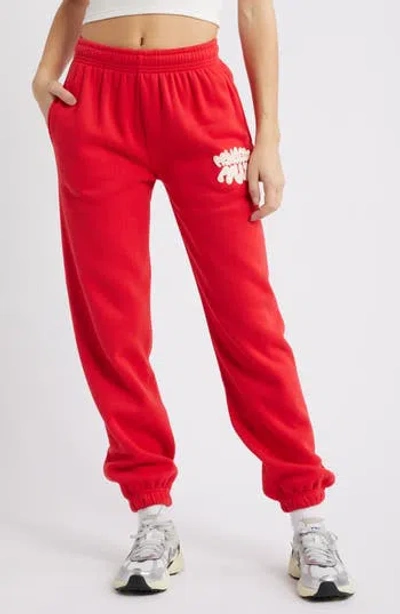 Princess Polly Logo Jogger Sweatpants In Red