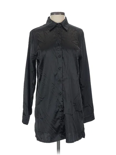 Pre-owned Princess Polly Long Sleeve Blouse In Black
