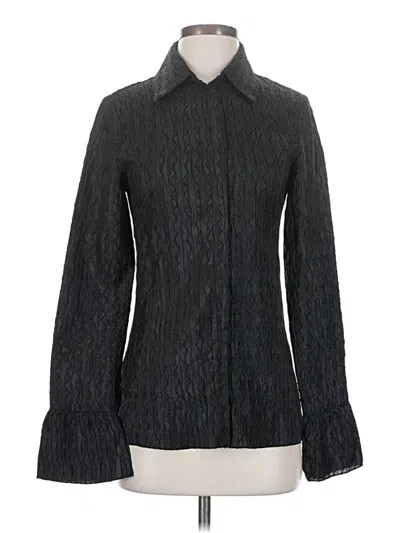 Pre-owned Princess Polly Long Sleeve Blouse In Black