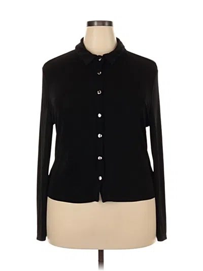 Pre-owned Princess Polly Long Sleeve Blouse In Black