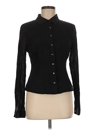 Pre-owned Princess Polly Long Sleeve Blouse In Black