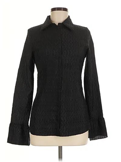 Pre-owned Princess Polly Long Sleeve Blouse In Black