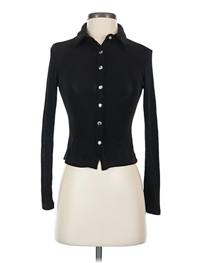 Pre-owned Princess Polly Long Sleeve Blouse In Black