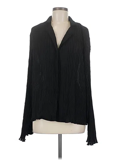 Pre-owned Princess Polly Long Sleeve Blouse In Black