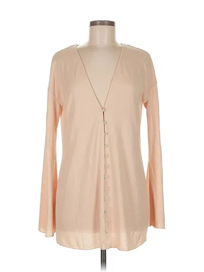 Pre-owned Princess Polly Long Sleeve Blouse In Brown