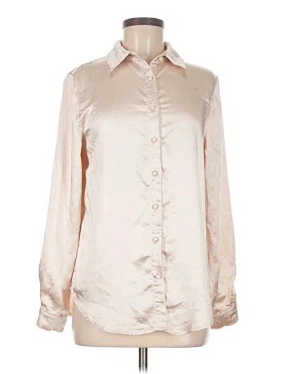 Pre-owned Princess Polly Long Sleeve Blouse In Brown