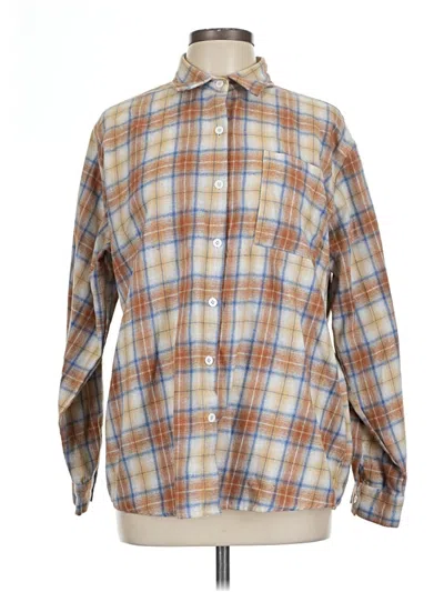 Pre-owned Princess Polly Long Sleeve Blouse In Brown