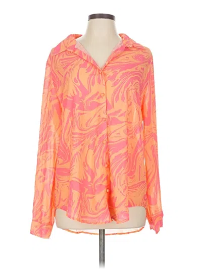 Pre-owned Princess Polly Long Sleeve Blouse In Orange