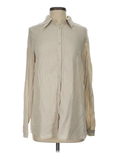 Pre-owned Princess Polly Long Sleeve Blouse In Tan