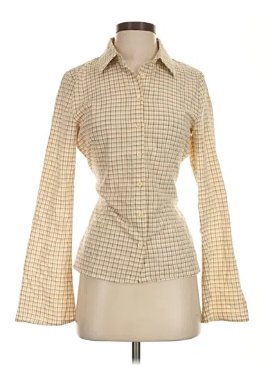 Pre-owned Princess Polly Long Sleeve Blouse In Tan