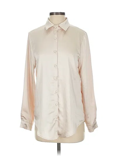 Pre-owned Princess Polly Long Sleeve Blouse In White