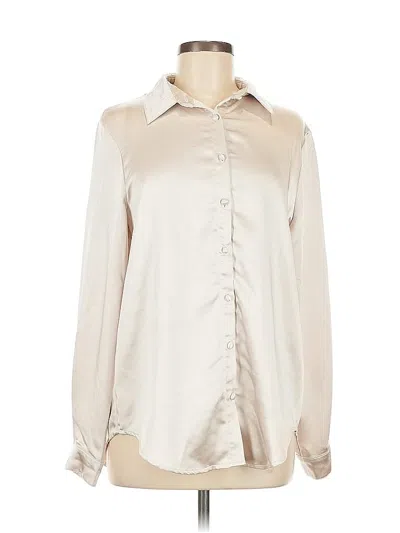 Pre-owned Princess Polly Long Sleeve Blouse In White