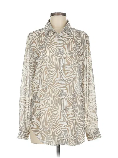 Pre-owned Princess Polly Long Sleeve Blouse In White