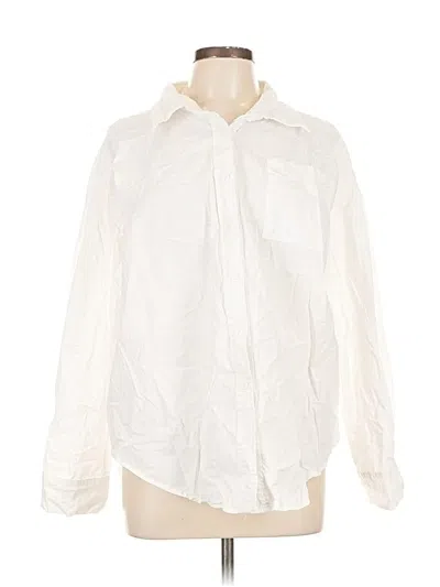 Pre-owned Princess Polly Long Sleeve Blouse In White