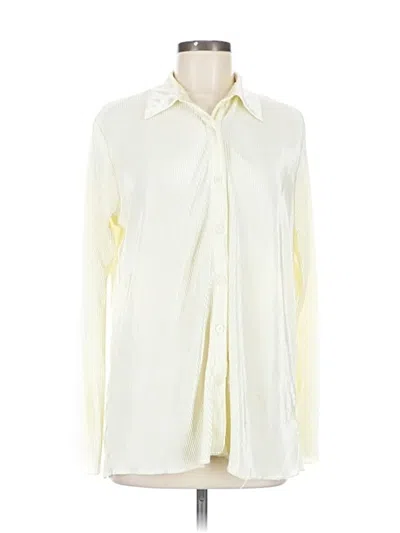 Pre-owned Princess Polly Long Sleeve Blouse In White
