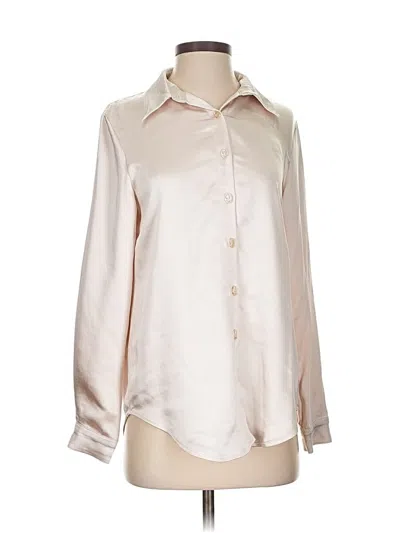 Pre-owned Princess Polly Long Sleeve Blouse In White