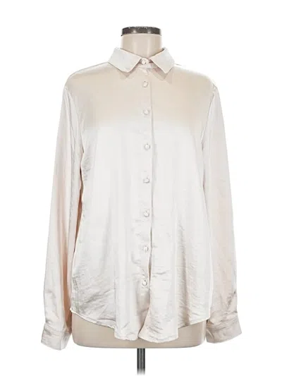 Pre-owned Princess Polly Long Sleeve Blouse In White