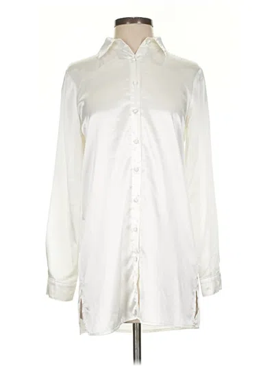 Pre-owned Princess Polly Long Sleeve Blouse In White